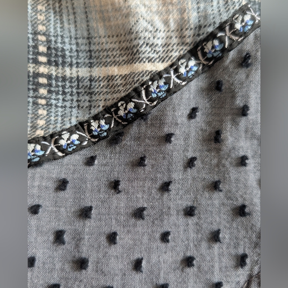 Boho Cottagecore Mixed Print Patchwork Long Sleev… - image 2